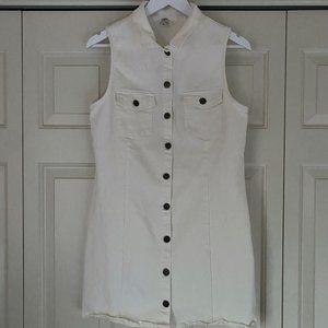 Umgee White Denim Mini Sleeveless Dress NWOT